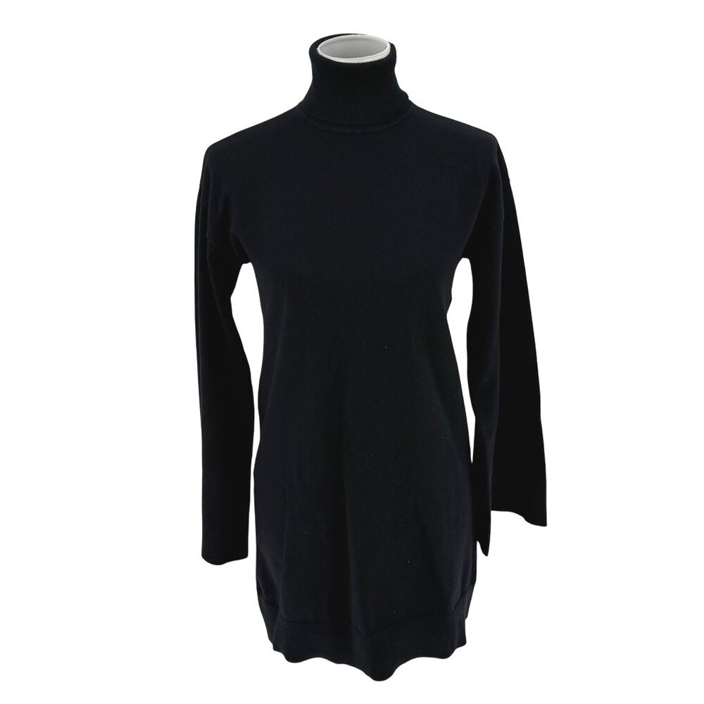 LPA Black Turtleneck Sweater Dress S Nylon/Viscose Blend Long Sleeve - Picture 2 of 7